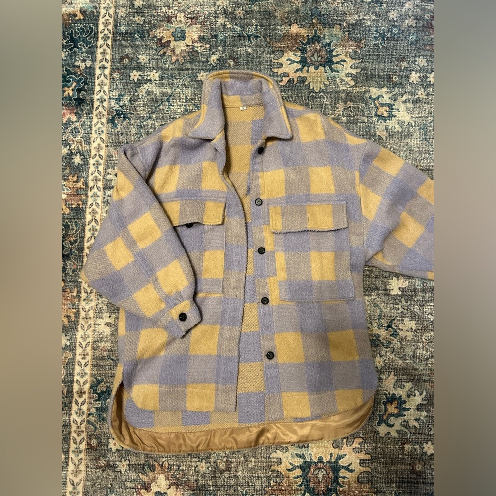 Purple and gold oversized shacket